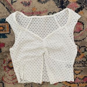 Fashionable Solid Color Hollow Out Sleeveless T-Shirt